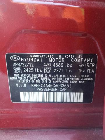 KMHEC4A46CA033651 - 2012 HYUNDAI SONATA HYBRID RED photo 12