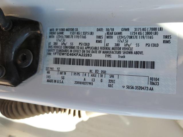 1FTEW1E46KFA22283 - 2019 FORD F150 SUPERCREW WHITE photo 12