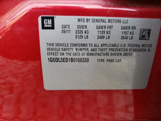 1G6DL5ED1B0166339 - 2011 CADILLAC CTS PERFORMANCE COLLECTION Красный фото 13