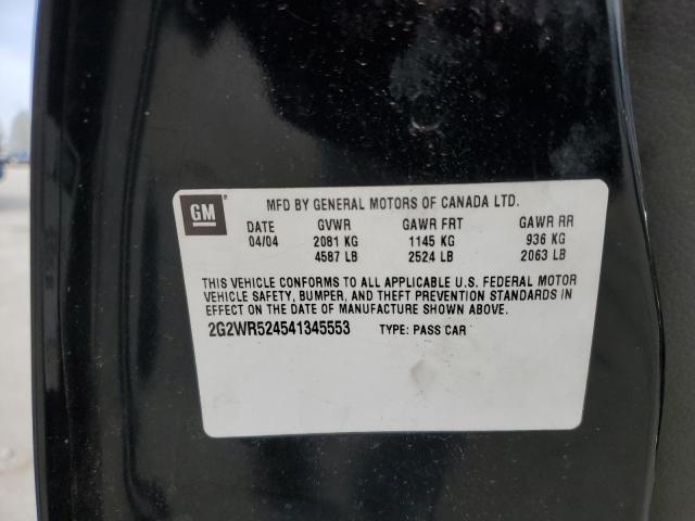 2G2WR524541345553 - 2004 PONTIAC GRAND PRIX GTP BLACK photo 12