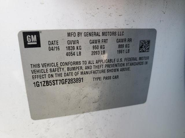 1G1ZB5ST7GF283891 - 2016 CHEVROLET MALIBU LS WHITE photo 12