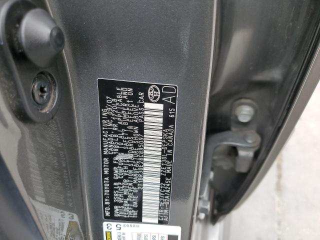 2T1BR30E28C895097 - 2008 TOYOTA COROLLA CE GRAY photo 12