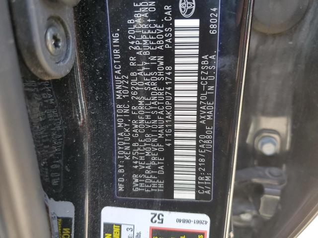 4T1G11AK0PU741748 - 2023 TOYOTA CAMRY SE NIGHT SHADE BLACK photo 13