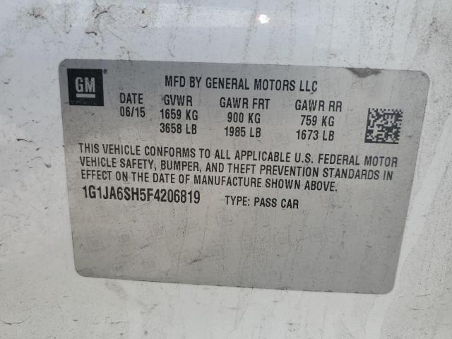 1G1JA6SH5F4206819 - 2015 CHEVROLET SONIC LS 白色 照片 13