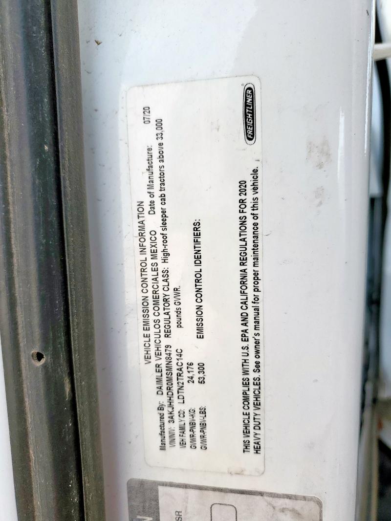 3AKJHHDR0MSMN8479 - 2021 FREIGHTLINER CASCADIA WHITE photo 10