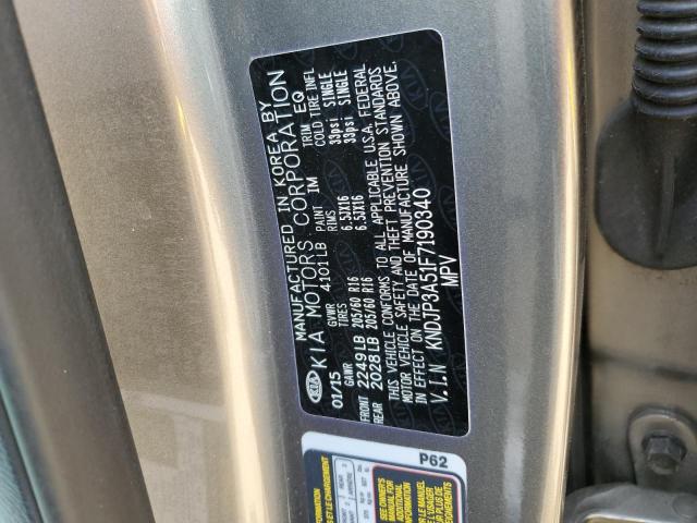 KNDJP3A51F7190340 - 2015 KIA SOUL + GRAY photo 12