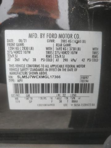 5LM5J7WCXMGL17366 - 2021 LINCOLN AVIATOR RESERVE BLACK photo 13