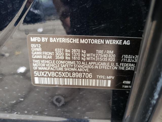 5UXZV8C5XDL898706 - 2013 BMW X5 XDRIVE50I Siyah fotoğraf 13