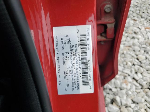 JM1BL1VPXD1809906 - 2013 MAZDA 3 I RED photo 12