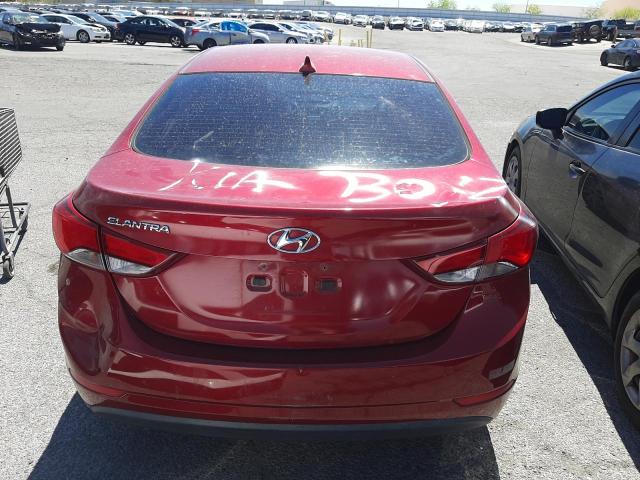 5NPDH4AE6EH499389 - 2014 HYUNDAI ELANTRA SE RED photo 6