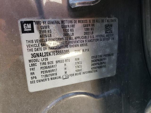 3GNAL2EK7ES666085 - 2014 CHEVROLET CAPTIVA LS 棕色 照片 13