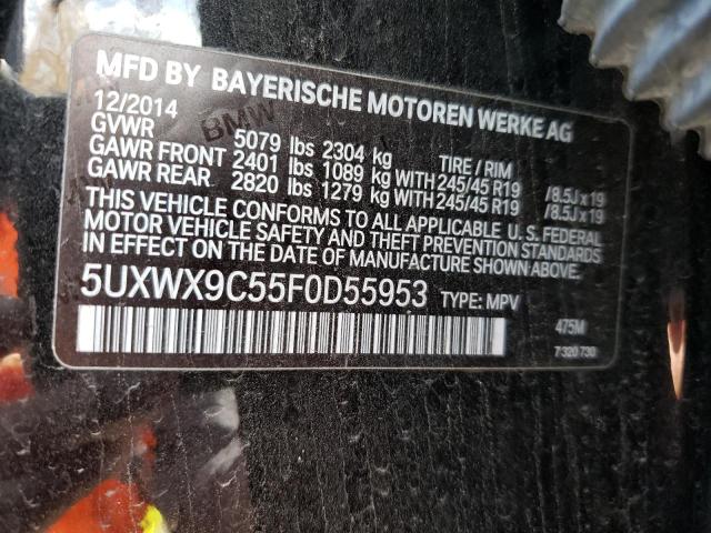 5UXWX9C55F0D55953 - 2015 BMW X3 XDRIVE28I BLACK photo 14