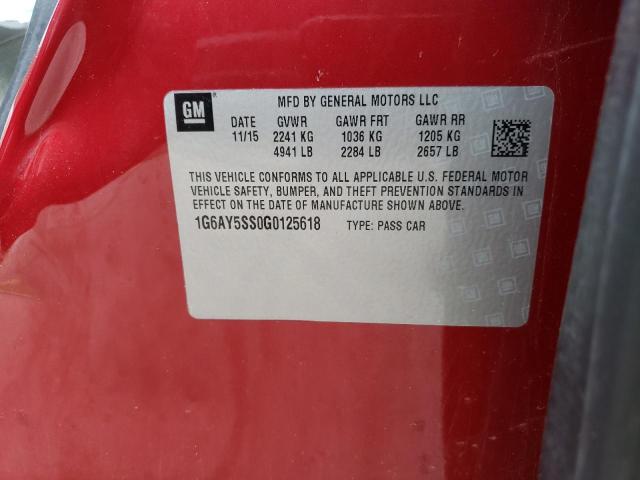 1G6AY5SS0G0125618 - 2016 CADILLAC CTS PERFORMANCE COLLECTION Красный фото 12