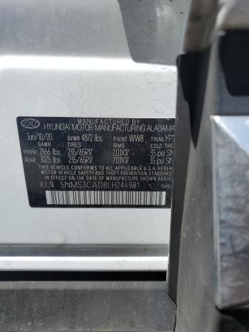 5NMS3CAD8LH246981 - 2020 HYUNDAI SANTA FE SEL Սպիտակ լուսանկար 12