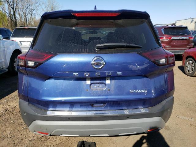 5N1AT3BBXMC823742 - 2021 NISSAN ROGUE SV BLUE photo 6