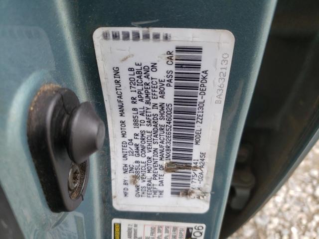 1NXBR32E65Z460025 - 2005 TOYOTA COROLLA CE TURQUOISE photo 12