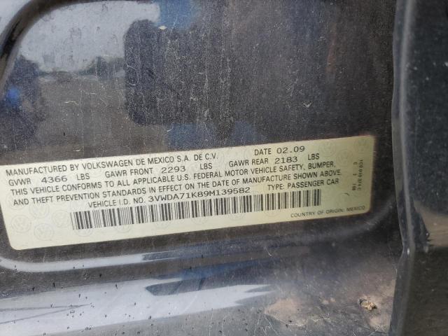 3VWDA71K89M139582 - 2009 VOLKSWAGEN GLI შავი ფოტო 13