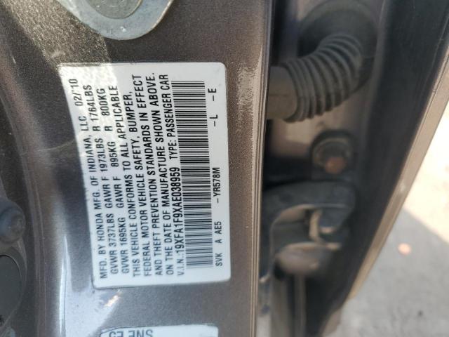 19XFA1F9XAE038959 - 2010 HONDA CIVIC EXL GRAY photo 12