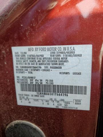 1LNHM86S01Y664196 - 2001 LINCOLN LS 勃艮第红 照片 12