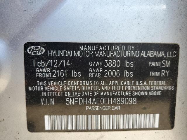 5NPDH4AE0EH489098 - 2014 HYUNDAI ELANTRA SE SILVER photo 13