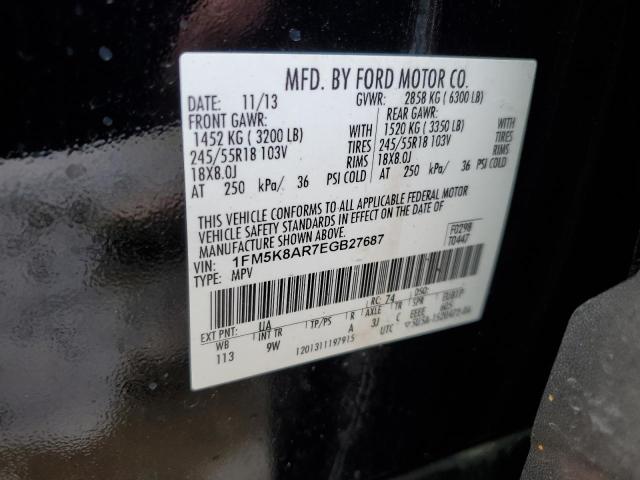 1FM5K8AR7EGB27687 - 2014 FORD EXPLORER POLICE INTERCEPTOR Qara foto 13