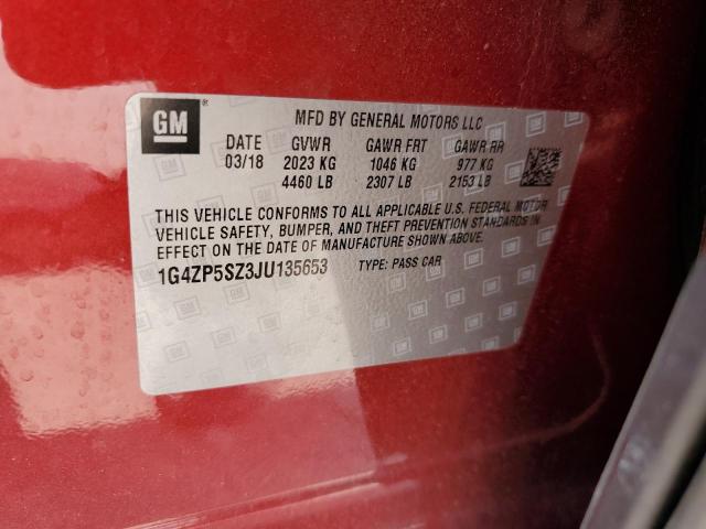 1G4ZP5SZ3JU135653 - 2018 BUICK LACROSSE ESSENCE წითელი ფოტო 13