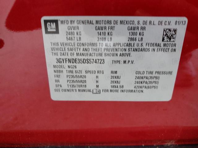 3GYFNDE35DS574723 - 2013 CADILLAC SRX PERFORMANCE COLLECTION Бордовый фото 12