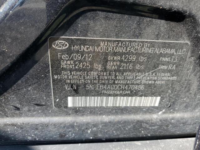 5NPEB4AC0CH470486 - 2012 HYUNDAI SONATA GLS BLUE photo 12