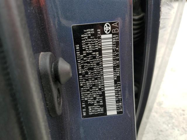 5YFBURHE9KP919151 - 2019 TOYOTA COROLLA L رمادي صورة 12