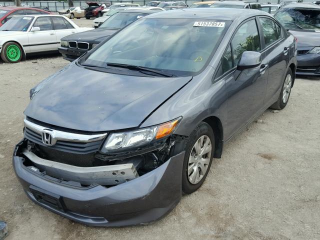 19XFB2F56CE104152 - 2012 HONDA CIVIC LX GRAY photo 2