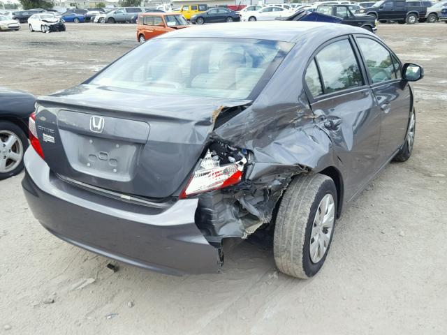 19XFB2F56CE104152 - 2012 HONDA CIVIC LX GRAY photo 4