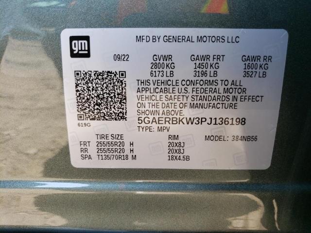 5GAERBKW3PJ136198 - 2023 BUICK ENCLAVE ESSENCE 绿色 照片 13