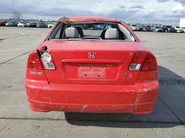 1HGES16335L027501 - 2005 HONDA CIVIC DX VP RED photo 6