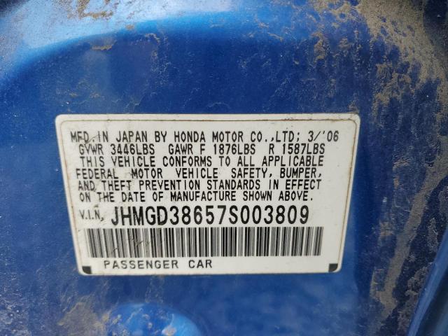 JHMGD38657S003809 - 2007 HONDA FIT S 蓝色 照片 14