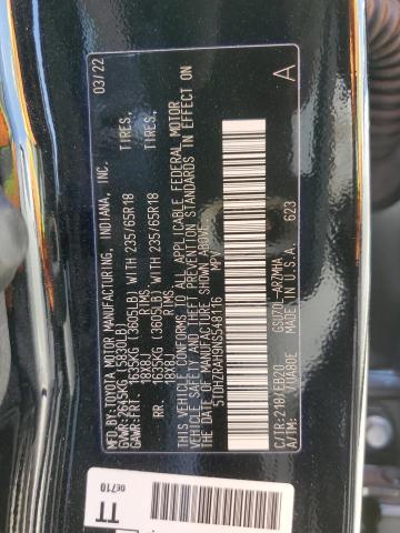 5TDHZRAH9NS548116 - 2022 TOYOTA HIGHLANDER XLE შავი ფოტო 13