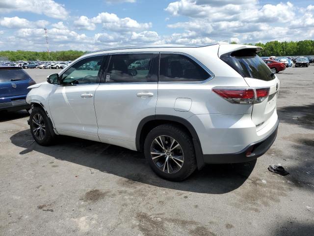 5TDJKRFH2GS248743 - 2016 TOYOTA HIGHLANDER XLE WHITE photo 2