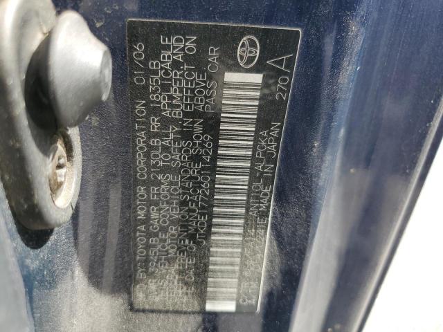 JTKDE177260114269 - 2006 TOYOTA SCION TC ლურჯი ფოტო 12