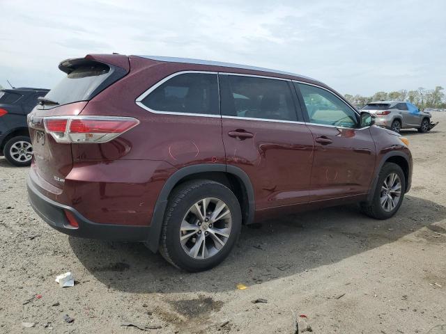 5TDJKRFH4ES062490 - 2014 TOYOTA HIGHLANDER XLE BURGUNDY photo 3