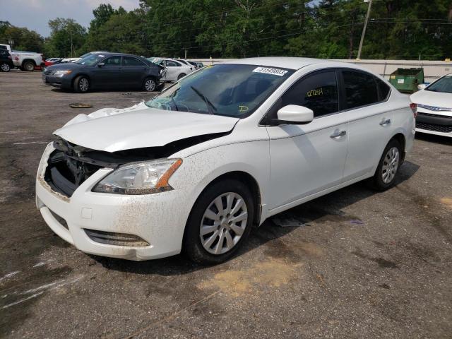 3N1AB7AP4EY268116 - 2014 NISSAN SENTRA S WHITE photo 1