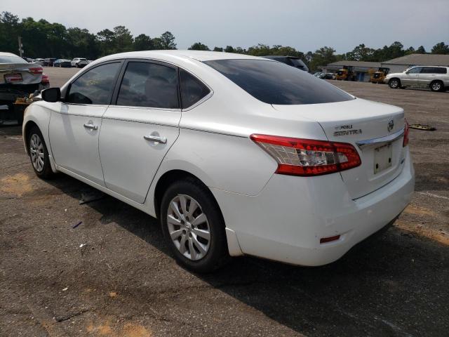 3N1AB7AP4EY268116 - 2014 NISSAN SENTRA S WHITE photo 2