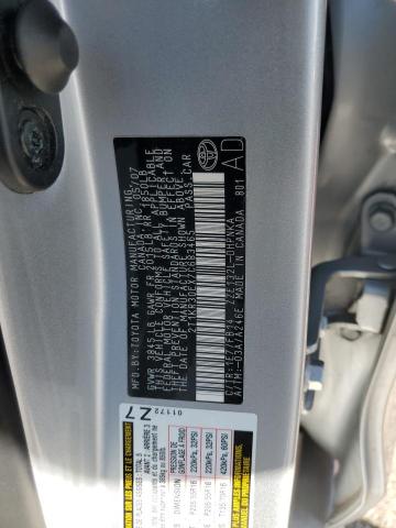 2T1KR30EX7C683465 - 2007 TOYOTA COROLLA MA XR SILVER photo 12