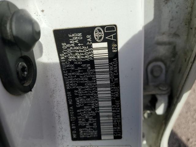 2T1KR30E27C648676 - 2007 TOYOTA COROLLA MA XR WHITE photo 12