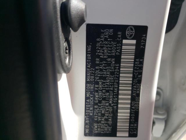 4T1G11AK8PU722946 - 2023 TOYOTA CAMRY SE NIGHT SHADE WHITE photo 12