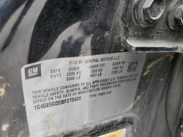 1G4GE5GD5BF275428 - 2011 BUICK LACROSSE CXS BLACK photo 12