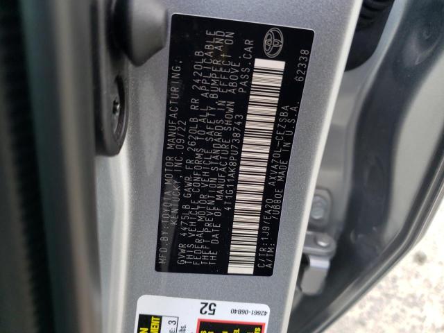 4T1G11AK8PU738743 - 2023 TOYOTA CAMRY SE NIGHT SHADE SILVER photo 12