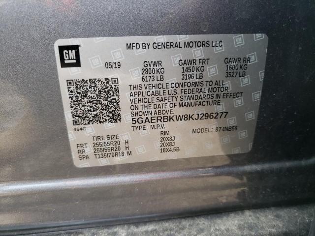 5GAERBKW8KJ296277 - 2019 BUICK ENCLAVE ESSENCE GRAY photo 13