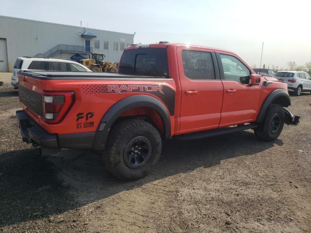 1FTFW1RG2MFD13293 - 2021 FORD F150 RAPTOR ORANGE photo 3