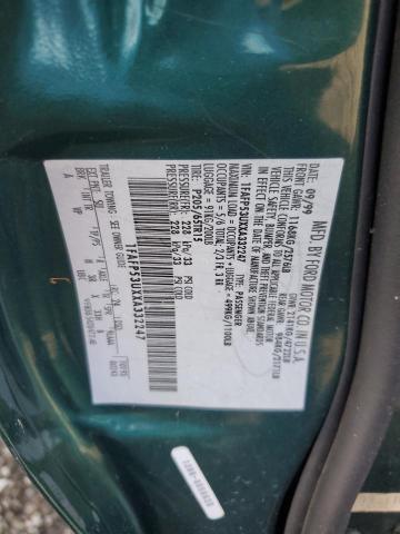 1FAFP53UXXA332247 - 1999 FORD TAURUS SE GREEN photo 12