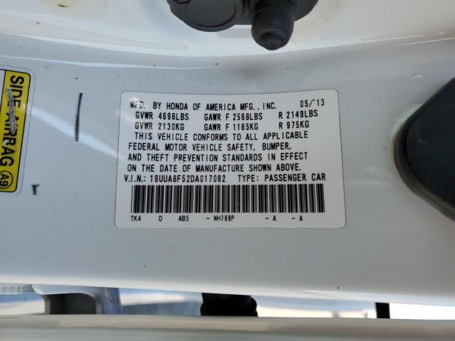 19UUA8F52DA017092 - 2013 ACURA TL TECH WHITE photo 13