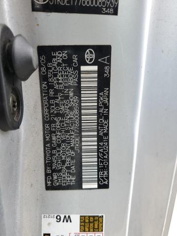 JTKDE177660085939 - 2006 TOYOTA SCION TC 银色 照片 12